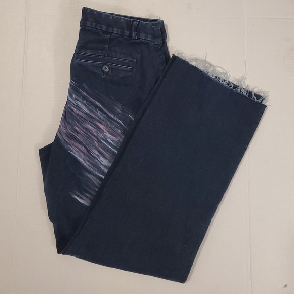 Banana Republic Dark Wash Logan Hand Print Jeans - Picture 5 of 9
